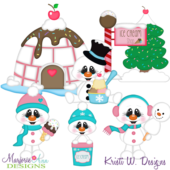 Winter Ice Cream Shop SVG Cutting Files + Clipart - Click Image to Close